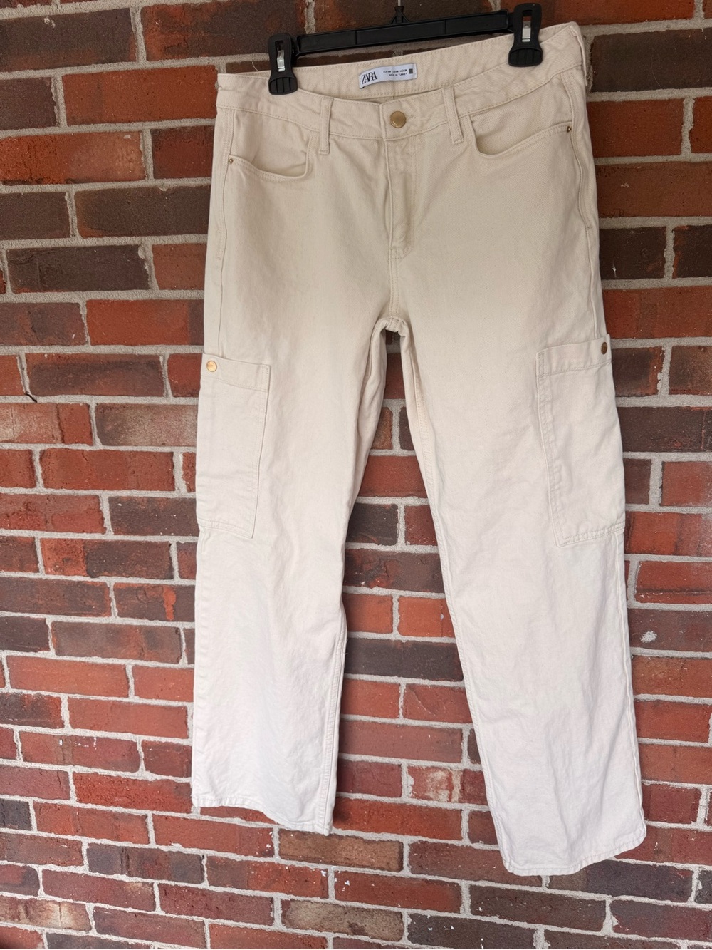 Zara Cream Cargo Pants for Men